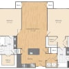 Floor plan: 2 Bed/2 Bath-B2a