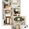Floor plan: 2 Bed & 2 Bath