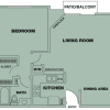 Floor plan: 1 Bedroom/ 1 Bath