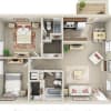 Floor plan: 2 Bed 2 Bath