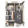 Floor plan: 1-Bedroom 1-Bathroom | 668 sqft