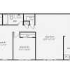 Floor plan: 2 Bedroom / 1 Bath