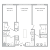Floor plan: B02 - 2BR 2BA (1043 SF)