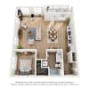 Floor plan: 1 Bed x 1 Bath C