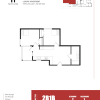 Floor plan: 2 Bed 1 Bath - 560 sqft