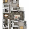 Floor plan: 3 Bedroom 2 Bath