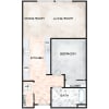 Floor plan: 1 Bedroom 1 Bath A