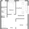 Floor plan: 1 Bed 1 Bath
