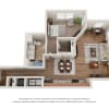 Floor plan: A3A One Bedroom / One Bath