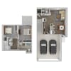 Floor plan: Townhome 2 Bedroom 1.5 Bathroom w/Walkout