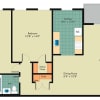 Floor plan: 2 Bedroom 1 Bath 