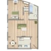 Floor plan: One Bedroom C