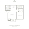 Floor plan: One Bedroom 673