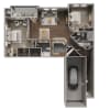 Floor plan: Two Bedroom Two Bathroom