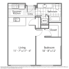 Floor plan: One Bed One Bath A and B