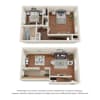 Floor plan: TWO BEDROOM DUPLEX