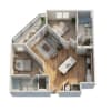 Floor plan: 2BR/2BA - B1