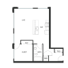 Floor plan: 1x1 - A6 - Iron Flats