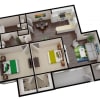 Floor plan: Two Bed One Bath