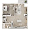 Floor plan: 1 BR - Aspen Courtyard