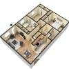 Floor plan: C1-3Bed/2Bath
