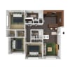 Floor plan: Three Bedroom