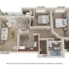 Floor plan: 2Bed | 1Bath | 911 Sq. Ft.