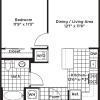 Floor plan: 1 Bedroom 1 Bath - A6