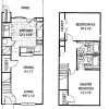 Floor plan: B1T 2 Bedroom Townhome