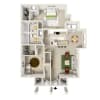 Floor plan: 2 Bed/2 Bath Upstairs