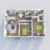 Floor plan: 2 Bedroom 2 Bathroom