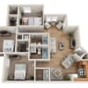 Floor plan: 3 Bedroom 2 Bath 1189