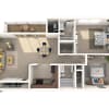 Floor plan: 2 BEDROOM 2 BATH