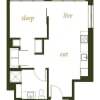 Floor plan: One Bed E