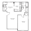Floor plan: 1 Bedroom, 1 Bath