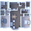 Floor plan: 2 Bedrooms Floor Plan B2R