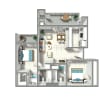 Floor plan: 2 Bed 2 Bath Plan A