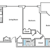 Floor plan: 2 Bedroom 2 Bath with Balcony