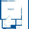 Floor plan: 1 Bedroom, 1 Bath - 601