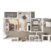 Floor plan: 2 Bedroom, 1 Bath