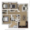 Floor plan: 3 Bed 1.75 Bath C6