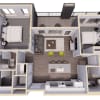 Floor plan: 2 Bed - 1100 SF