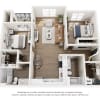 Floor plan: Two-Bedroom 2B.1-1