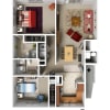 Floor plan: 2 Bedroom, 2 Bath