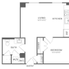 Floor plan: 1 Bed 1 Bath 564 sq ft