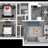 Floor plan: W 2X1