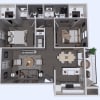 Floor plan: B1 - 988 sq ft.