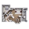 Floor plan: 1x1 764sf Classc