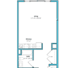 Floor plan: Studio (628 SF)