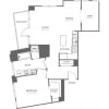 Floor plan: One Bedroom One Bath w/Den (930 SF)